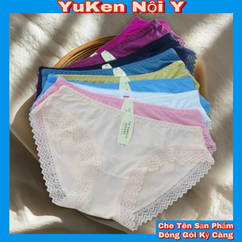 Q.5866-Quần Lót Nữ Thun Lạnh Thông Hơi Phối Ren Mông,Ren Viền Siêu Thoáng
