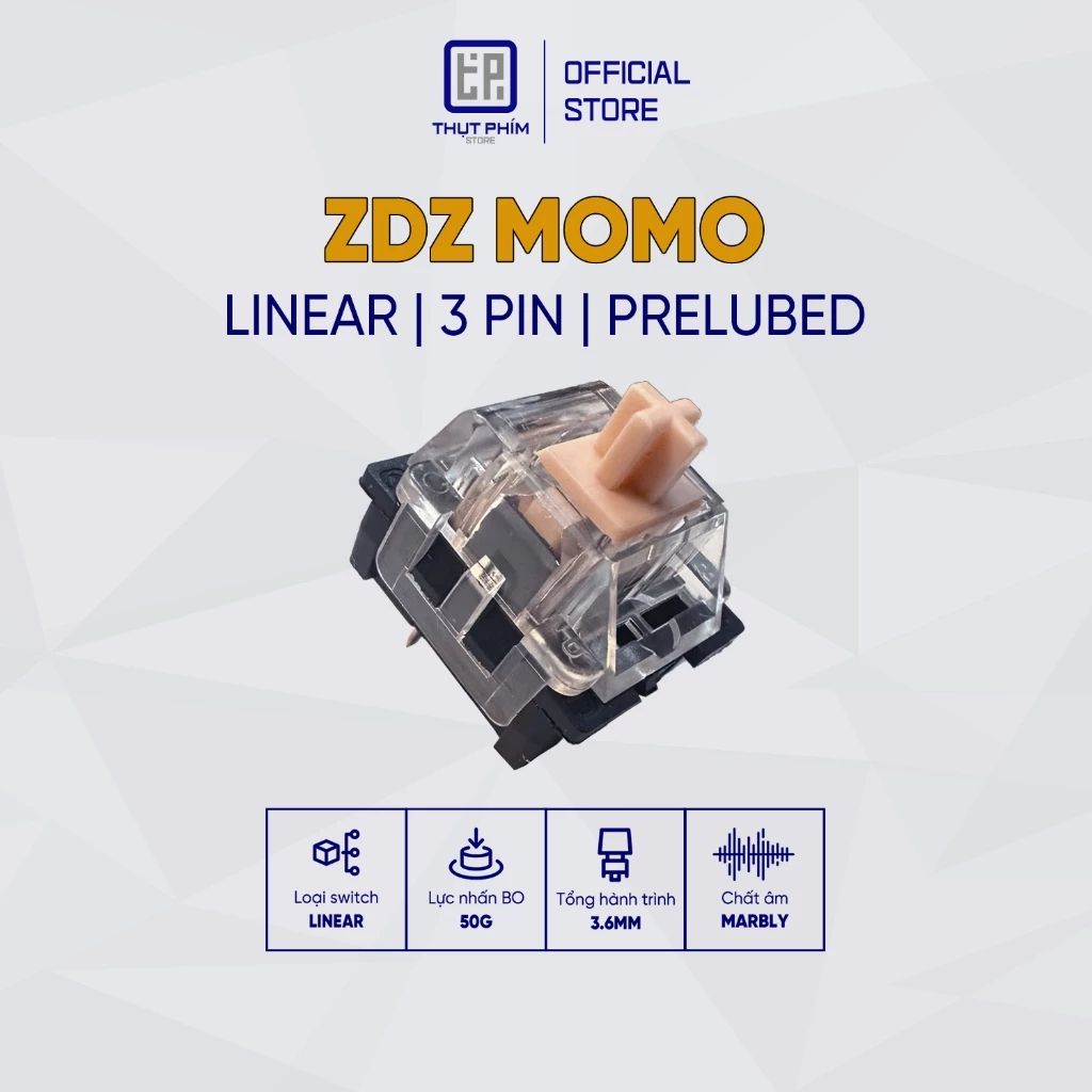 Switch ZDZ Momo Linear 3 pin lực nhấn 42g Công tắc bàn phím cơ Thụt Phím Store