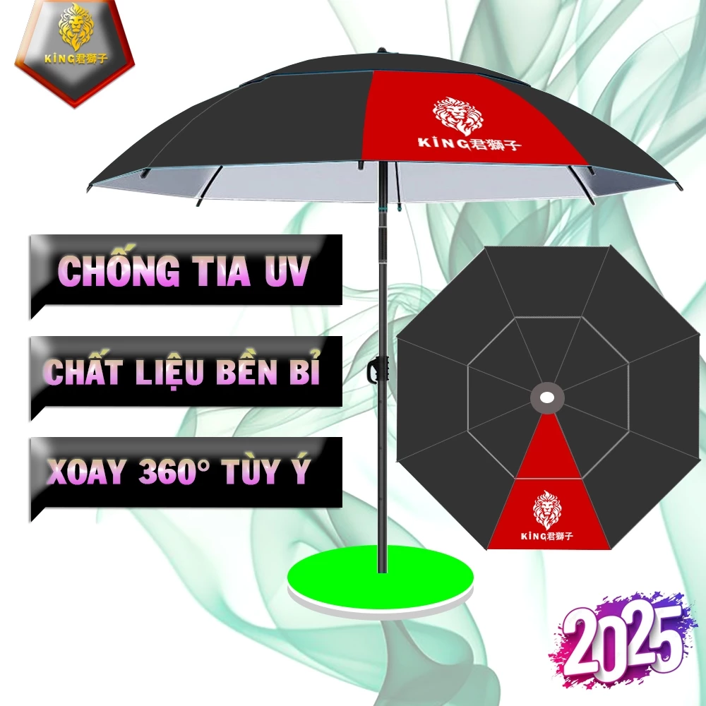 Ô Câu Cá KING FISHING 1.8m  ô che nắng che mưa NEW2025 bẻ góc 360 độ đầy đủ Phụ kiện ÂÂ45