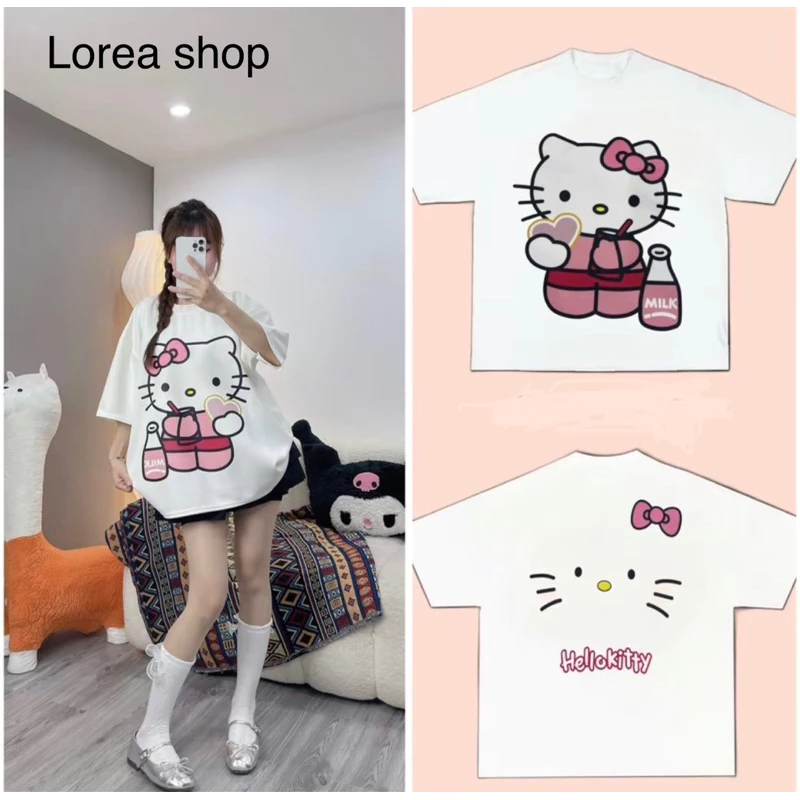 Áo phông fom rộng freesize cho Nữ cổ tròn nhiều màu hoạt hình dễ thương