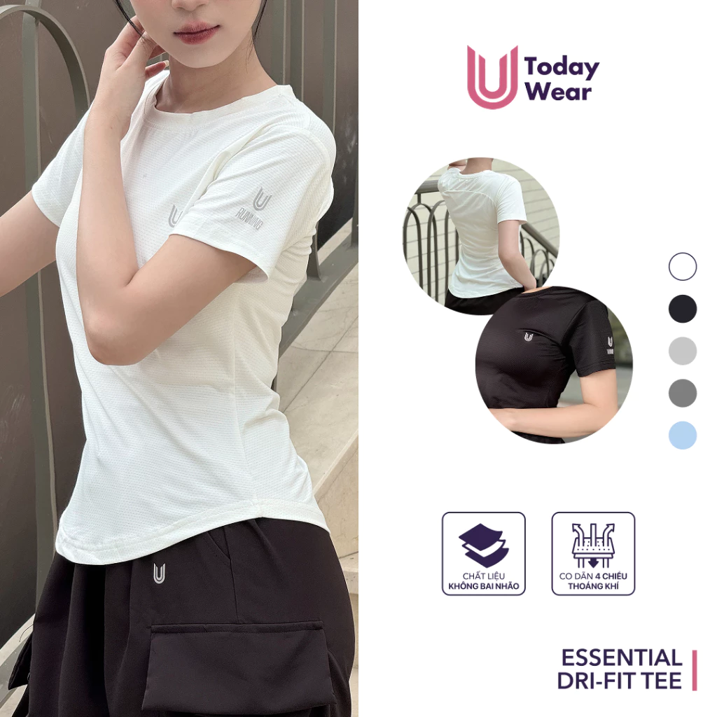 Áo tập gym yoga chống tia UV nữ Essential Dri-FIT  chống nắng UPF 50+ Today U Wear
