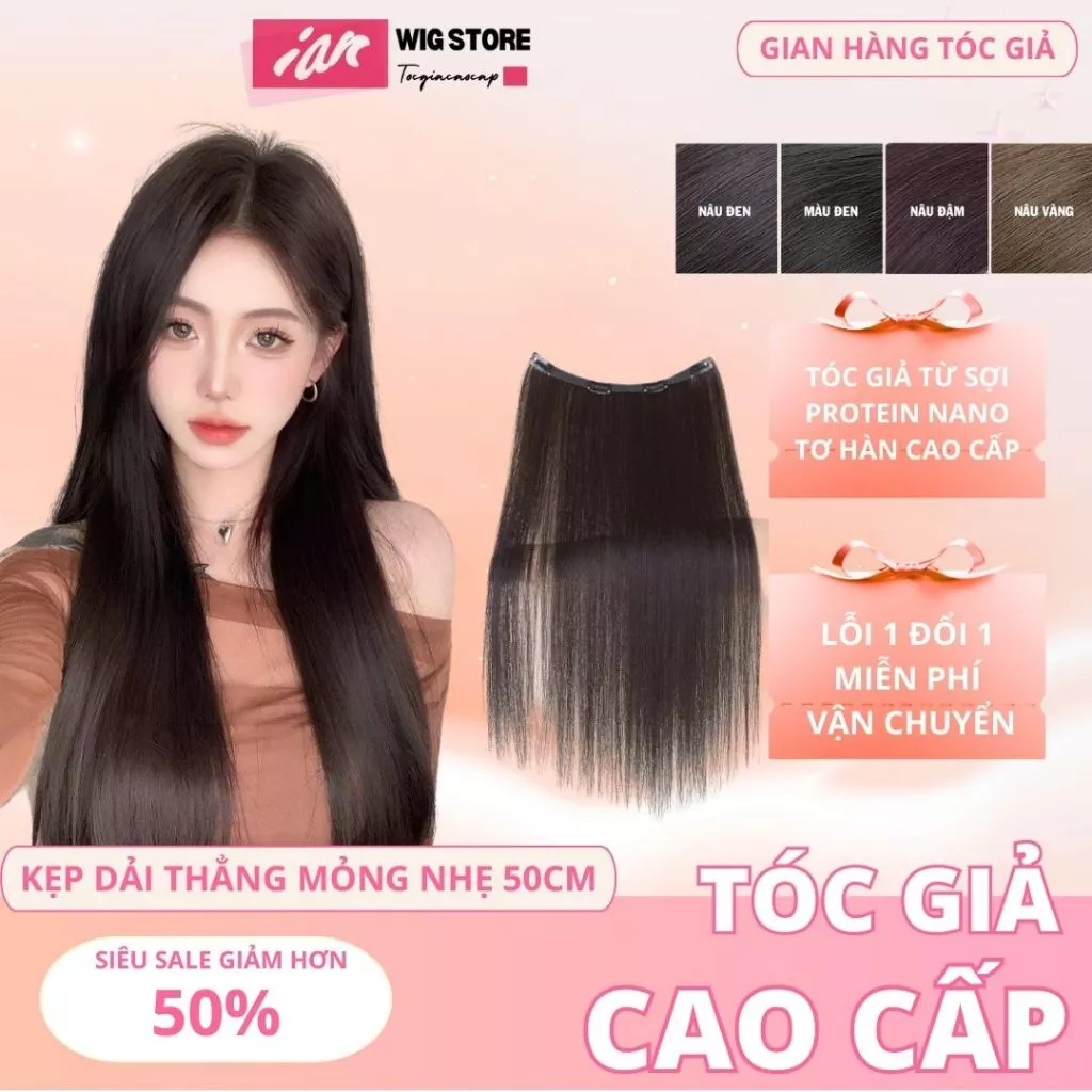Tóc Giả Mảnh Kẹp iAn 40 Gram – Nhẹ Nhàng, Tự Nhiên, Dễ Dàng Biến Hóa