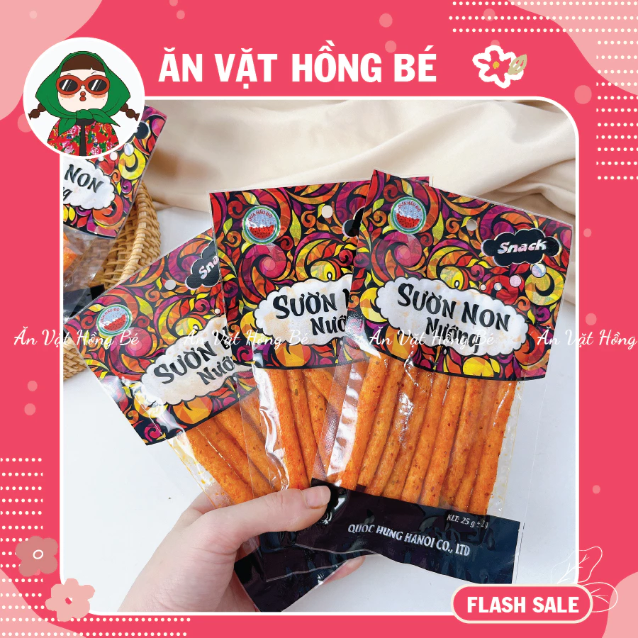 [BỊCH 30 GÓI] Snack Sườn Non Nướng Làm Từ Bột Mì, Que Cay Tuổi Thơ, Đồ ăn vặt cổng trường