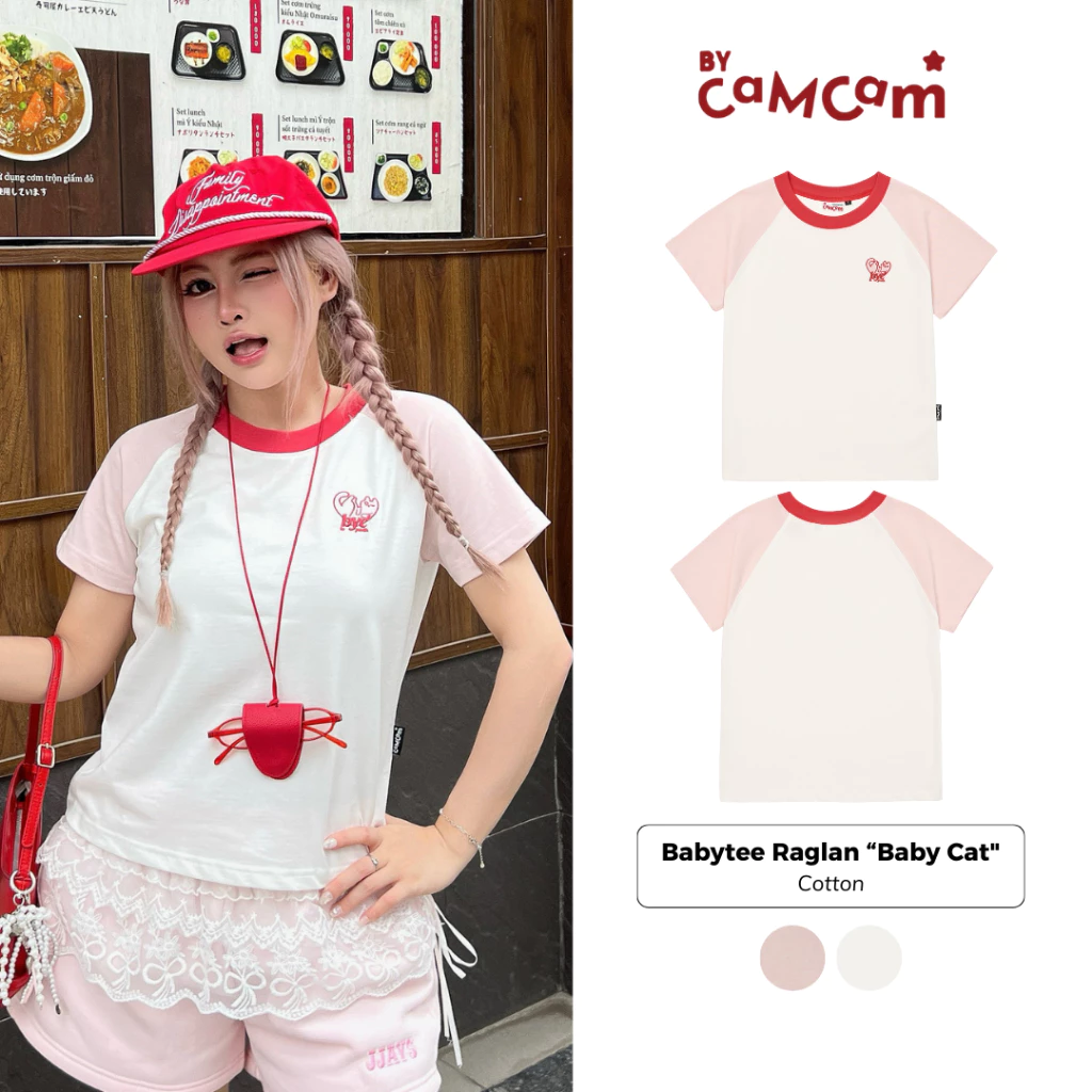 Áo Babytee BABY CAT 𝑩𝒚𝒄𝒂𝒎𝒄𝒂𝒎 Tay Raglan Phối Màu 100% Cotton Basic [To Youth Collection] ABN012