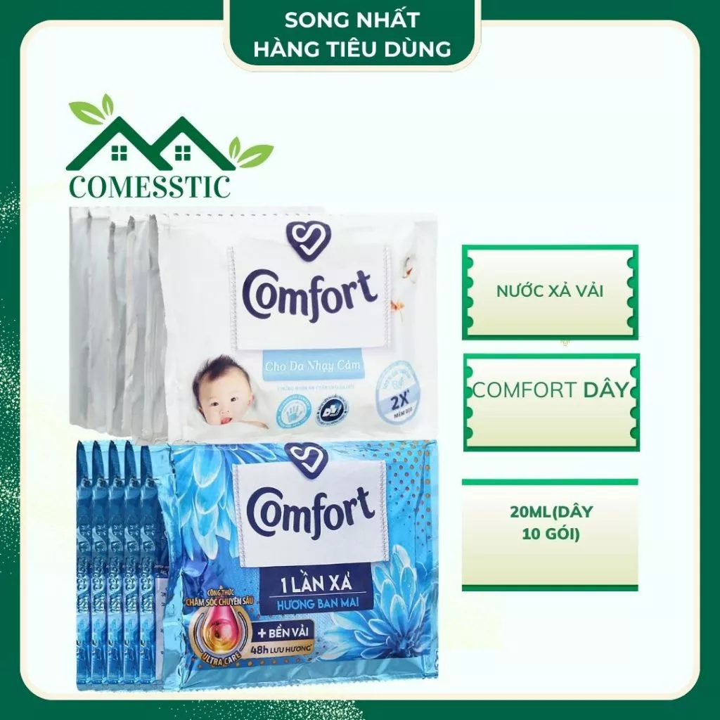 (1 DÂY VÀ COMBO 4 DÂY) Nước xả Comfort 1 Lần Xả Dây 10 Gói