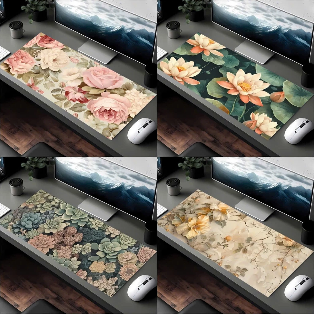 Miếng Lót Chuột, Pad Chuột Cỡ Lớn, DESKMAT, Bàn Di Chuột hoạ tiết hoa full mẫu full size siêu đẹp
