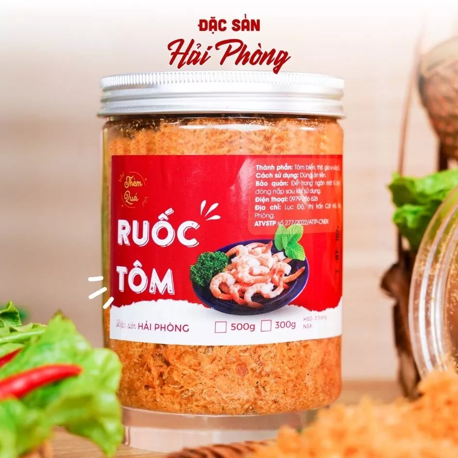 Ruốc Tôm Đặc Sản Hải Phòng Hộp 300g - Ruốc Tôm Biển Xốp Bông, Thơm Ngon, Ăn Cơm, Cháo, Bánh Mì