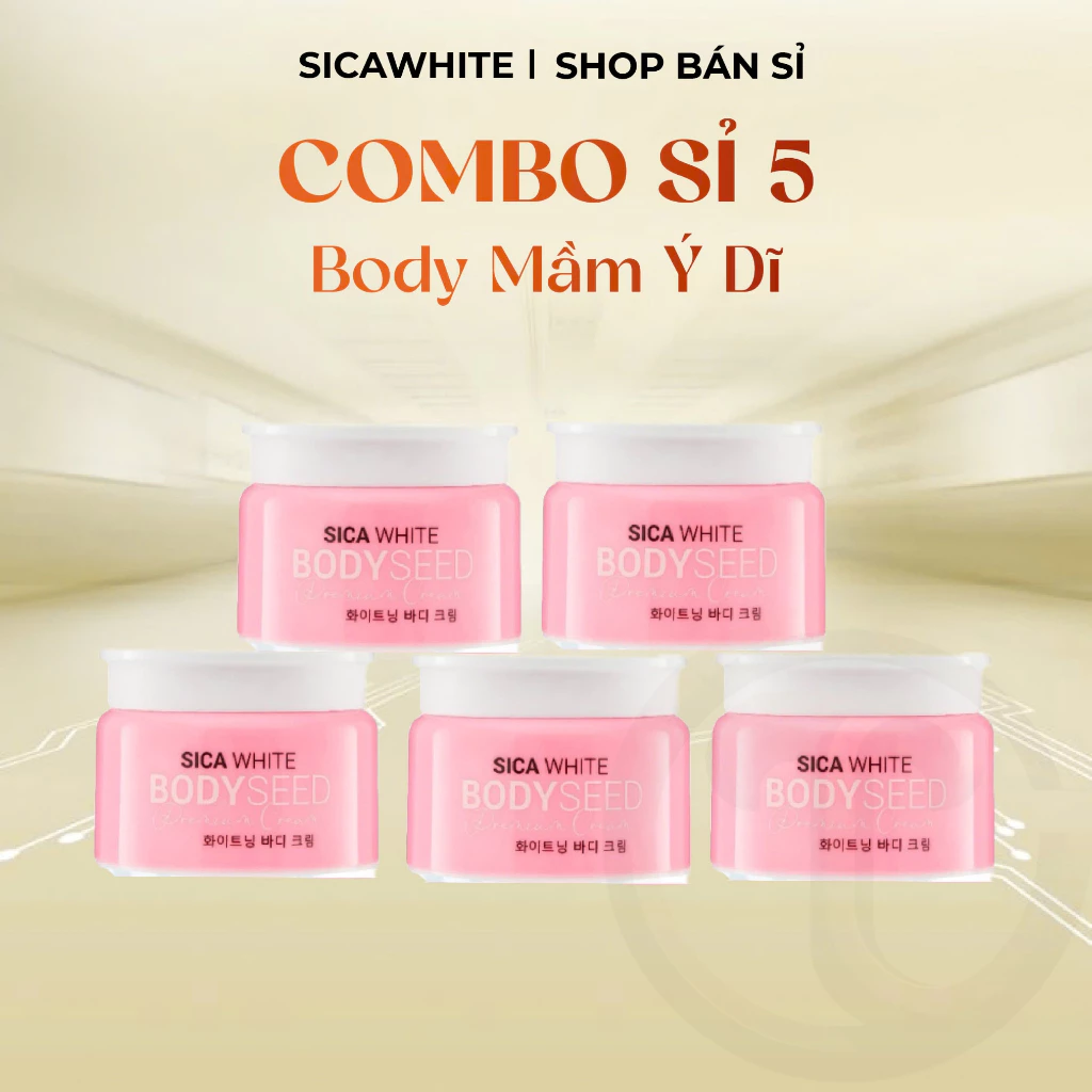 [BÁN SỈ] Combo Sỉ 5 Body Mầm Ý Dĩ Hồng Sica White 200G - SICA WHITE
