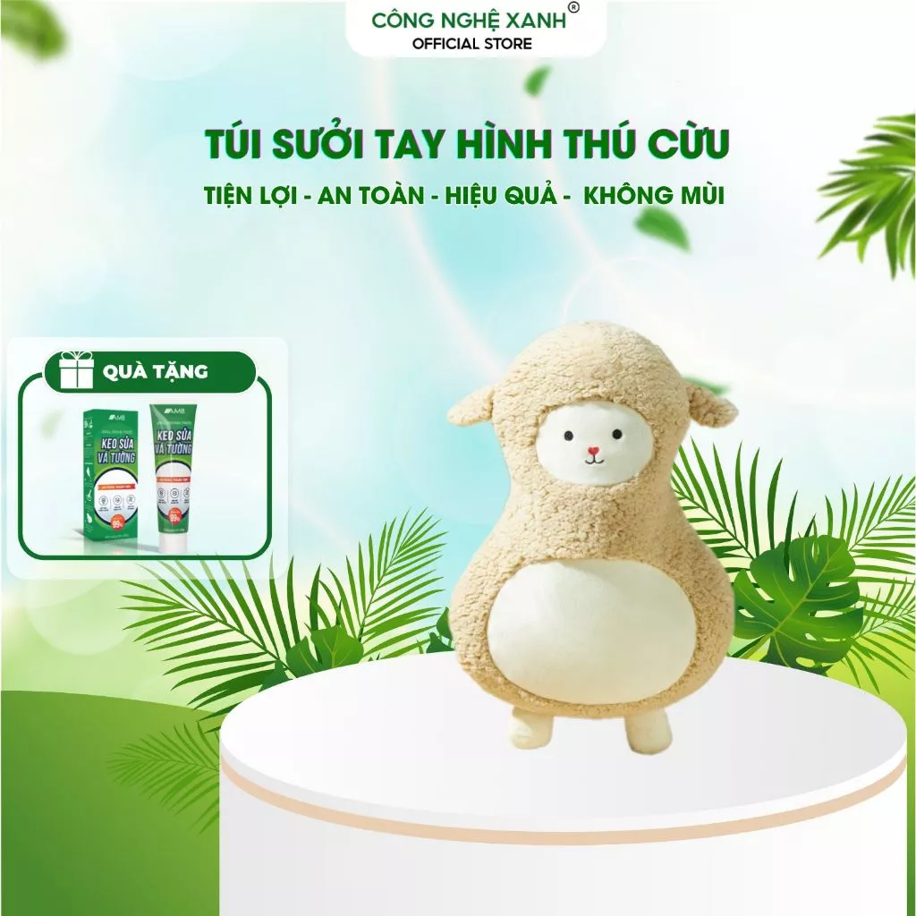 Túi sưởi chườm nóng tay chân hình thú lông mịn EASY, sạc tự ngắt chống cháy an toàn, giữ ấm, giữ nhiệt  mùa đông
