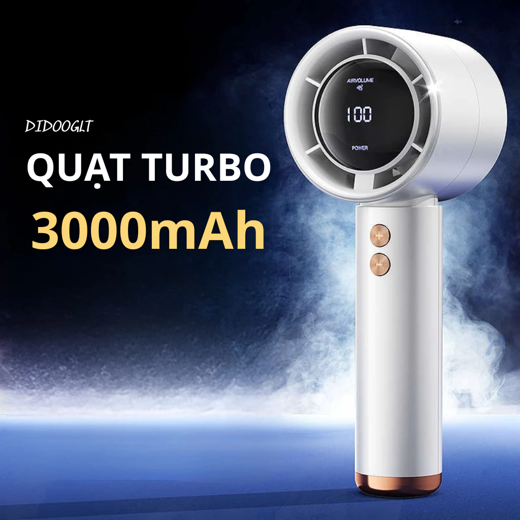 Quạt Tích Điện Cầm Tay Didooglt 100 Cấp Độ Gió Nhỏ Gọn Tiện Lợi