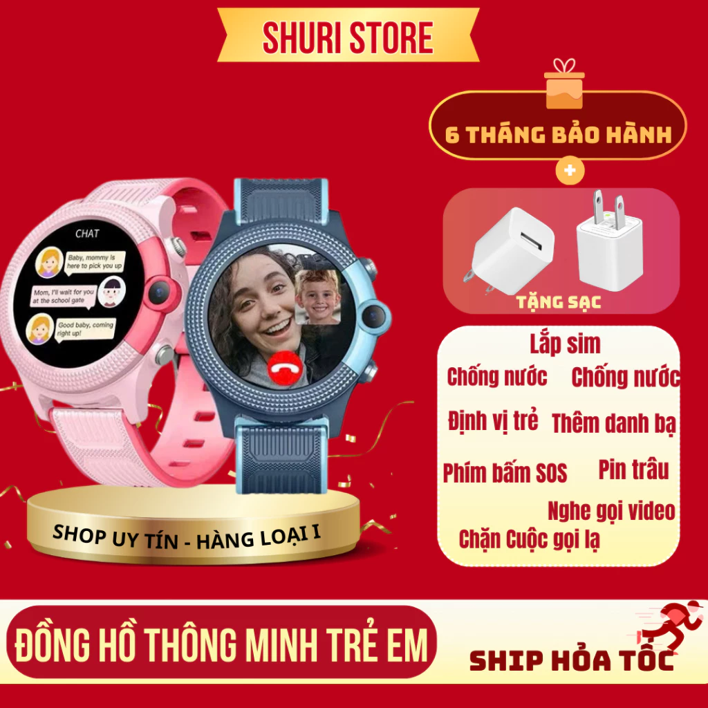 Đồng Hồ Thông Minh Lắp Sim SD36 Plus Cao Cấp Lắp Sim Nghe Gọi Định Vị Video Call Chống Nước Cho Bé