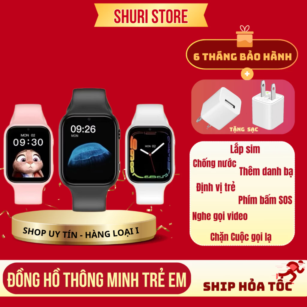 Đồng Hồ Trẻ Em Lắp Sim Nghe Gọi Định Vị SH06 Plus Thông Minh An Toàn Cho Bé
