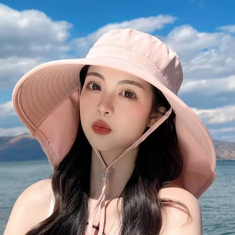 【Hwang】Mũ mùa hè nữ Trùm Đầu Toàn Diện - Mũ Nón Ngư Dân Chống Nắng Chống Tia UV, Mũ Vành Lớn có thể gập gọn