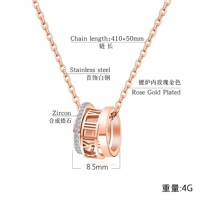 Vòng cổ trang sức vàng hồng phong cách, nữ tính, thời trang