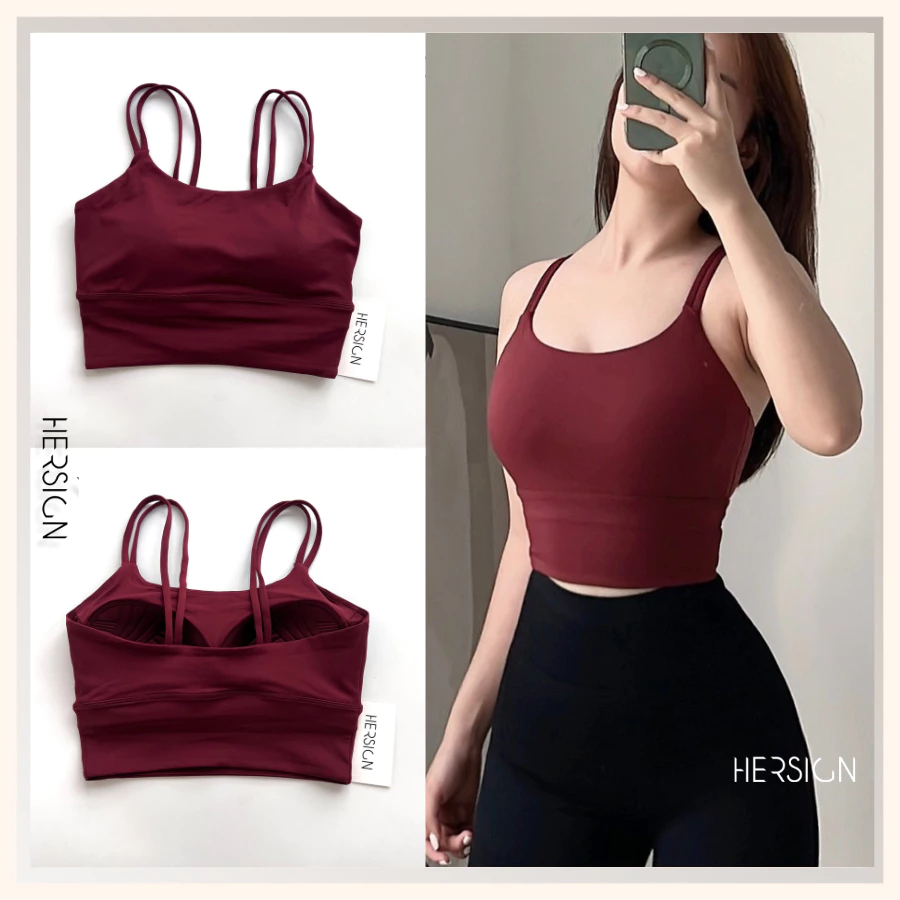 Áo croptop tập gym nữ Áo bra tập yoga nữ dây mảnh kép HERSIGN-BRA33 BST HERSIGN CORELYNE