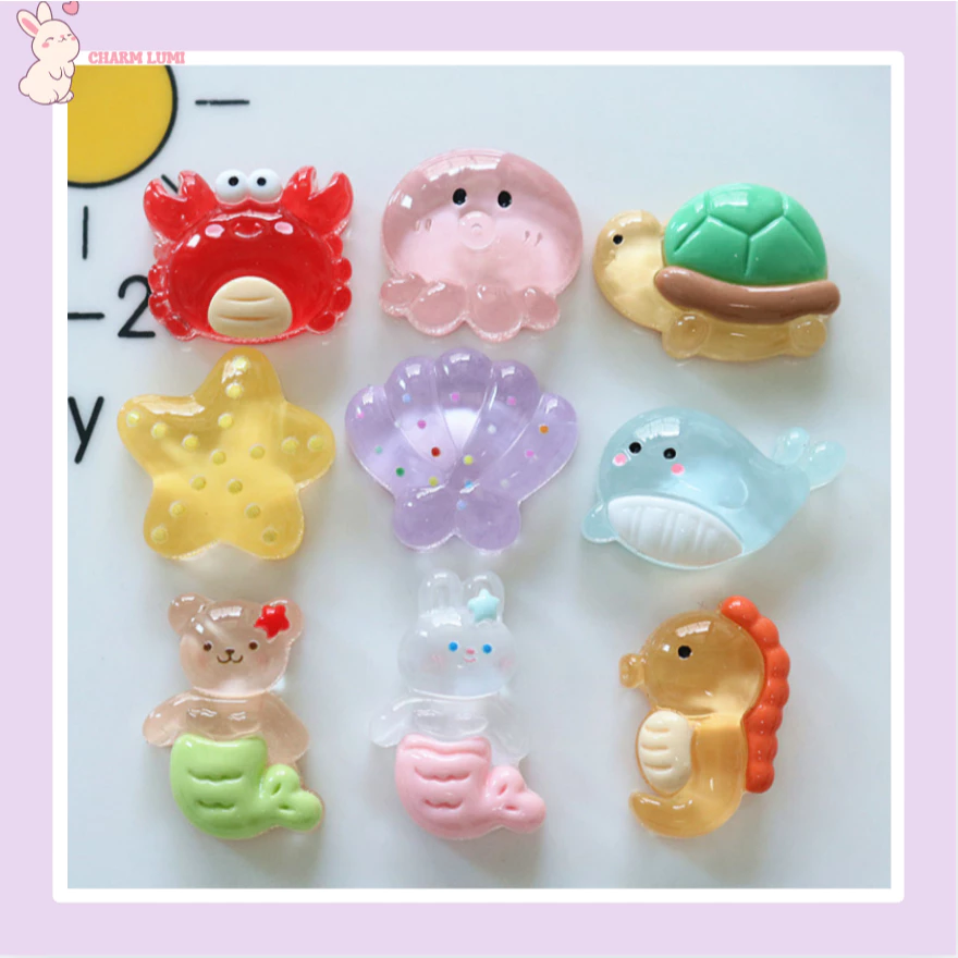 Charm Sinh Vật Biển Resin Dễ Thương – Trang Trí Dép, Hộp Bút, DIY Thủ Công-Charm Lumi