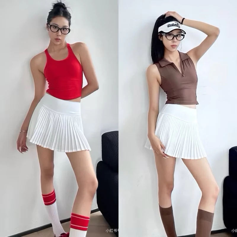 Váy Thể Thao Xếp Ly Nhỏ 2 Lớp Vải Thun Xịn Đẹp Có Túi Để Bóng Chơi Cầu Lông, Pickleball, Golf, Tennis - VML02