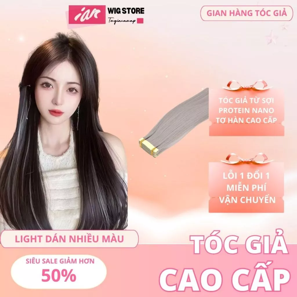 Tóc giả light-Tóc nối dán high light dán chắc chắn không bung (giá 1 mảnh) Phong cách Hàn Quốc