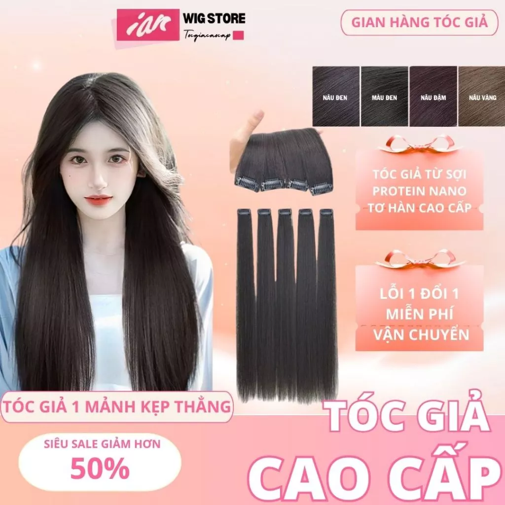 Tóc Giả Kẹp iAn, Tóc Kẹp Mảnh Nhỏ Mới Nhất, Cao Cấp NHất