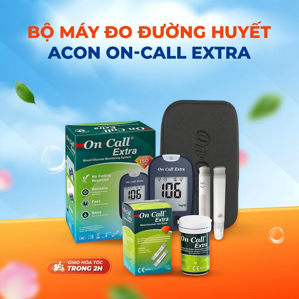 Bộ Máy Đo Đường Huyết Acon On-call Extra Tặng 25 Que Thử - Bảo Hành Trọn Đời