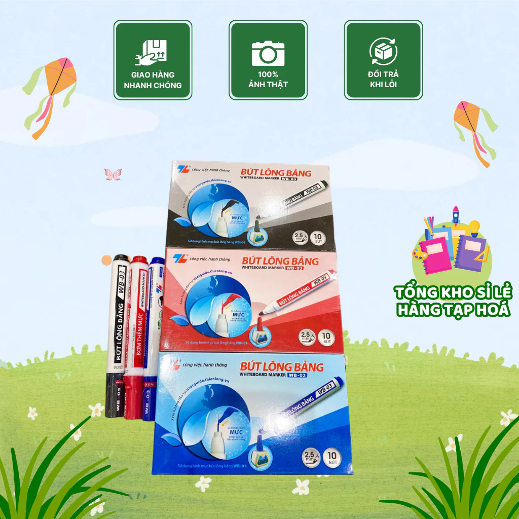 SỈ 10 BÚT LÔNG VIẾT BẢNG TRẮNG TẨY ĐƯỢC HÀNG CÔNG TY CHÍNH HÃNG