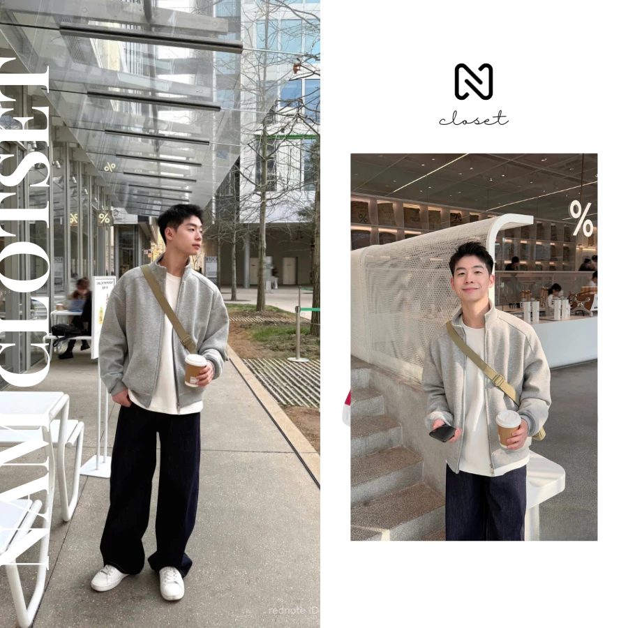Áo khoác nỉ zip cổ đứng trơn Nấm Closet chất nỉ bông cao cấp form rộng unisex nam nữ basic - NAMHZ01