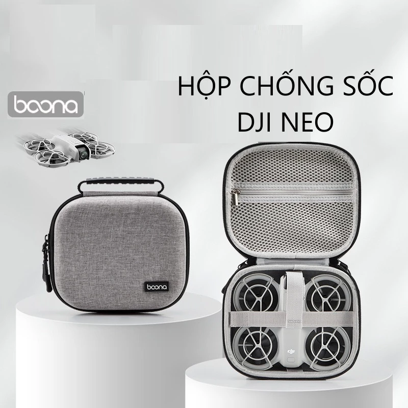 Túi đựng chống sốc flycam DJI Neo, phom cứng kháng nước - Baona Boona FD003