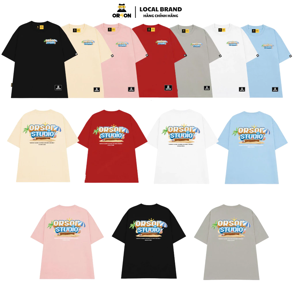 Áo thun Local Brand Orson Studio - Tee BEACH Áo Form Rộng Tay Lỡ Nam Nữ + (QUÀ TẶNG) Top Cotton