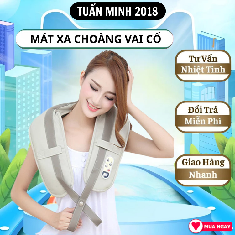 Máy Massage Cổ Vai Gáy Lưng , Giảm Mệt Mỏi Căng Thẳng, Máy Massage Thông Minh Cải Thiện Sức Khỏe