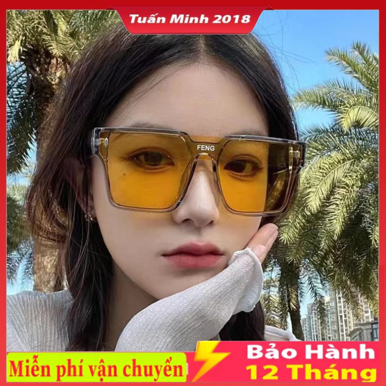 Kính râm FENG Gọng Vuông Người Lớn Chống Tia UV Chữ Thời Trang Cho Nam Và Nữ
