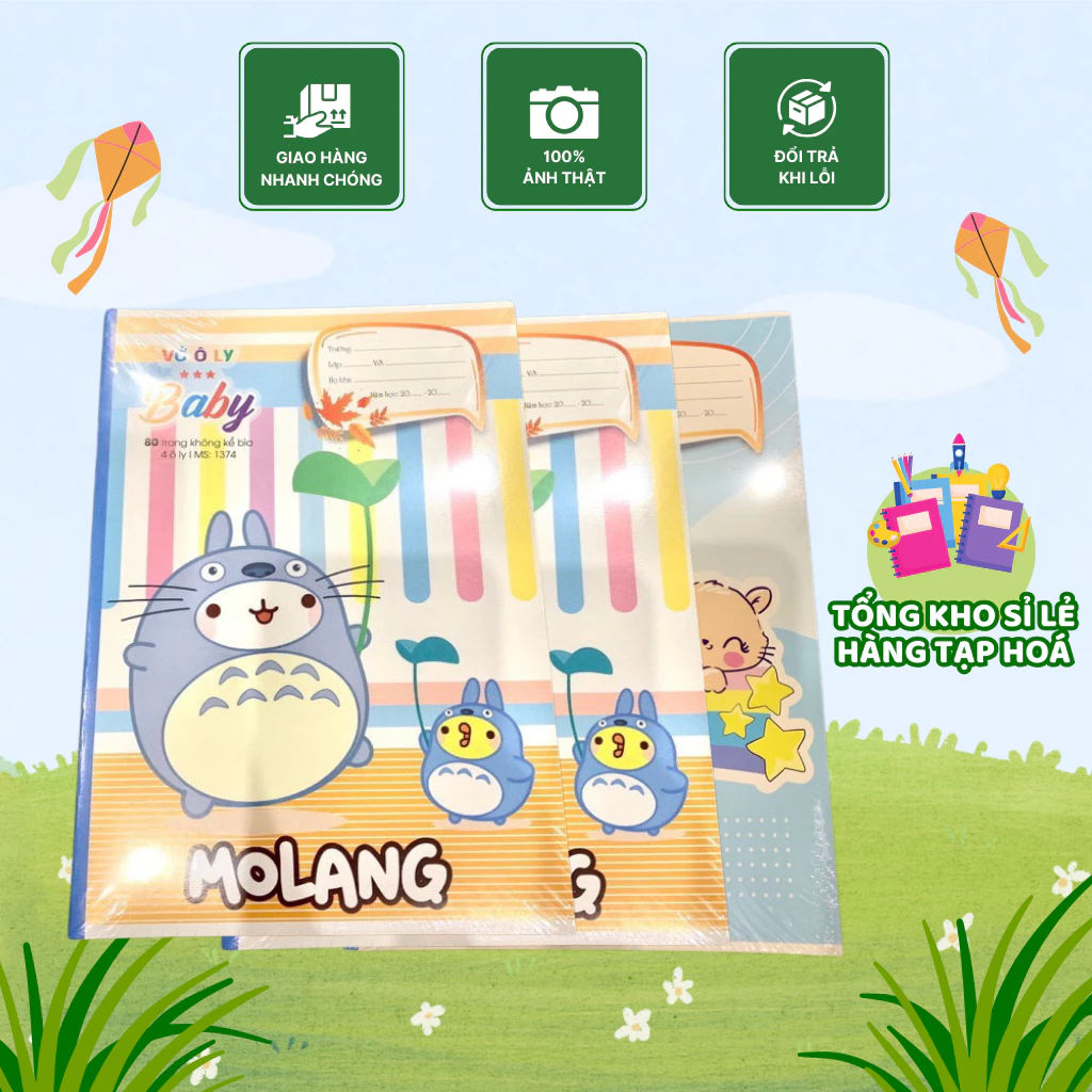 SỈ 10 TẬP VỞ Ô LY 80 TRANG BABY HẢI TIẾN(GIẤY TRẮNG ĐẸP Ạ)