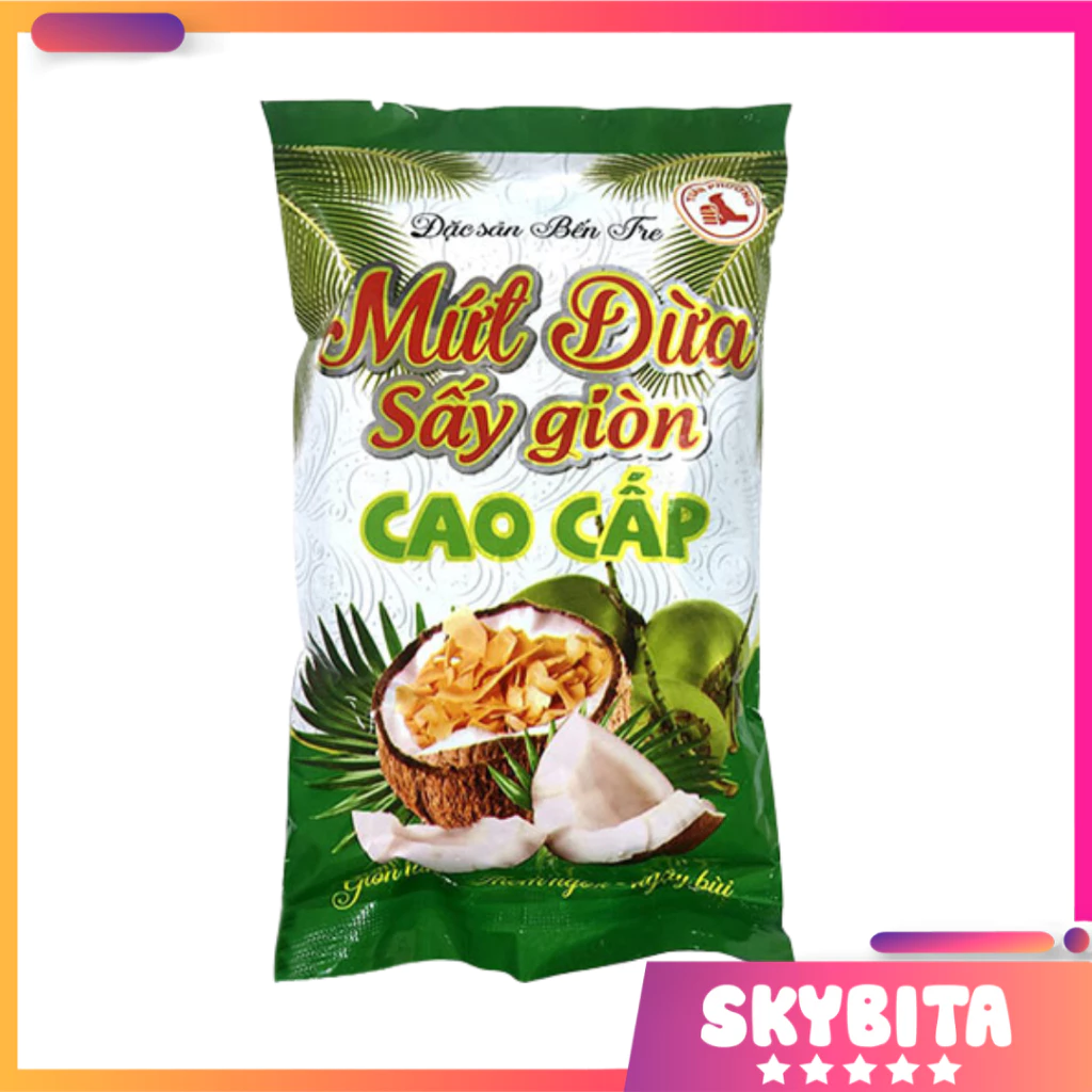 Mứt Dừa Khô Sấy Giòn Bến Tre Cao Cấp - Topping Chè, Thạch Thơm Ngon - [100gr/200gr]