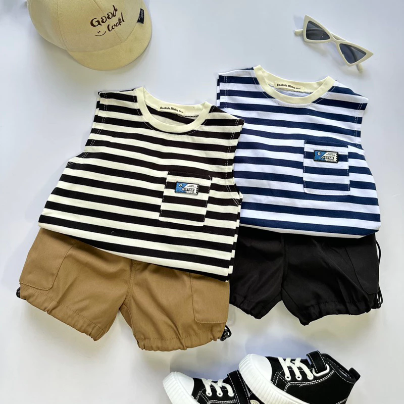 [Tặng Mắt Kính] Bộ 3 Lỗ Áo Cotton 2 Chiều Mềm Mịn, Co Dãn Nhẹ, Quần Kaki Mềm Dành Cho Bé Trai, Bé Gái, Size 10-20kg