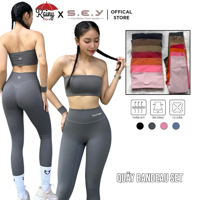 [ MIX SET ] TOMTIGER QUÂY Tách lẻ Bra Quây/ Quần Dài Tập gym, yoga, pilates Rainy Store