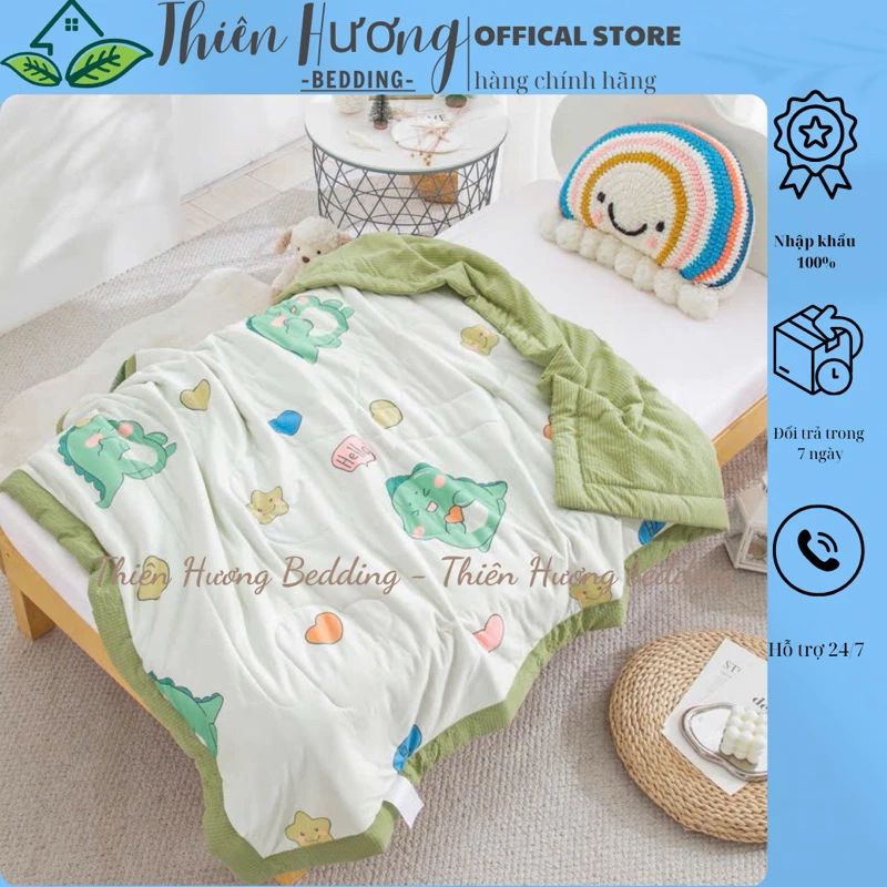 Chăn hè cho bé đi học chất liệu thun lạnh 120x150cm mền mát _ Thiên Hương Bedding