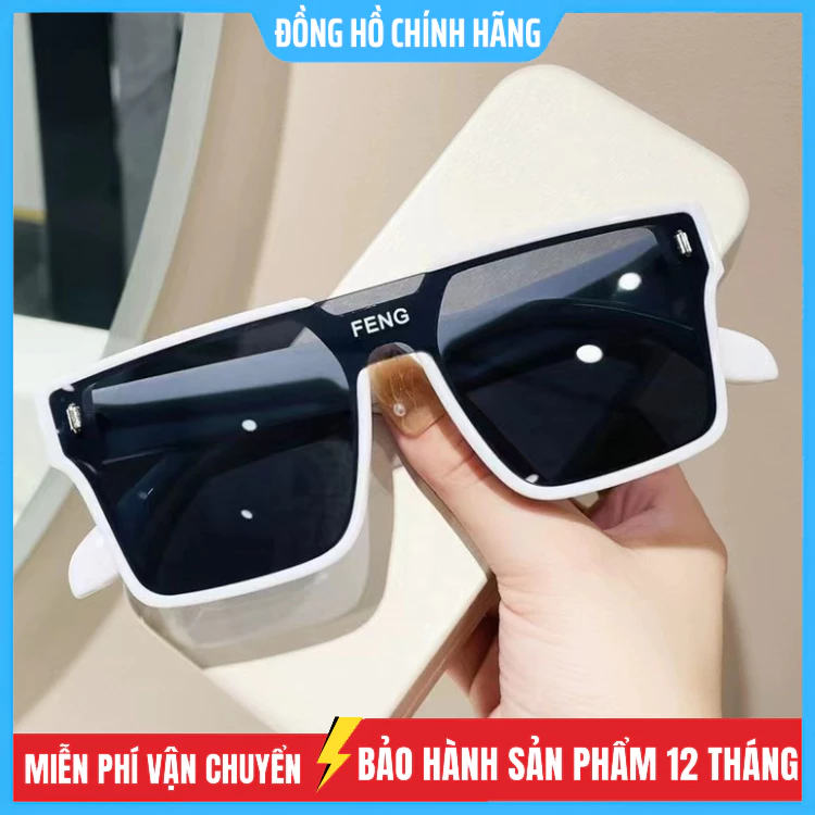 Kính râm mát nam nữ FENG đi biển form vuông chống nắng chống chói bảo vệ mắt