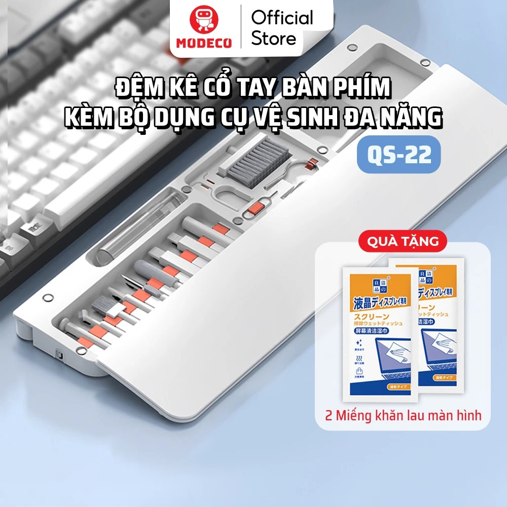 Bộ Vệ Sinh Laptop Modeco - Bàn Phím - Máy Ảnh - Tai Nghe Airpod - Đệm Kê Tay Bàn Phím Bảo Vệ, Chống Mỏi Cổ Tay