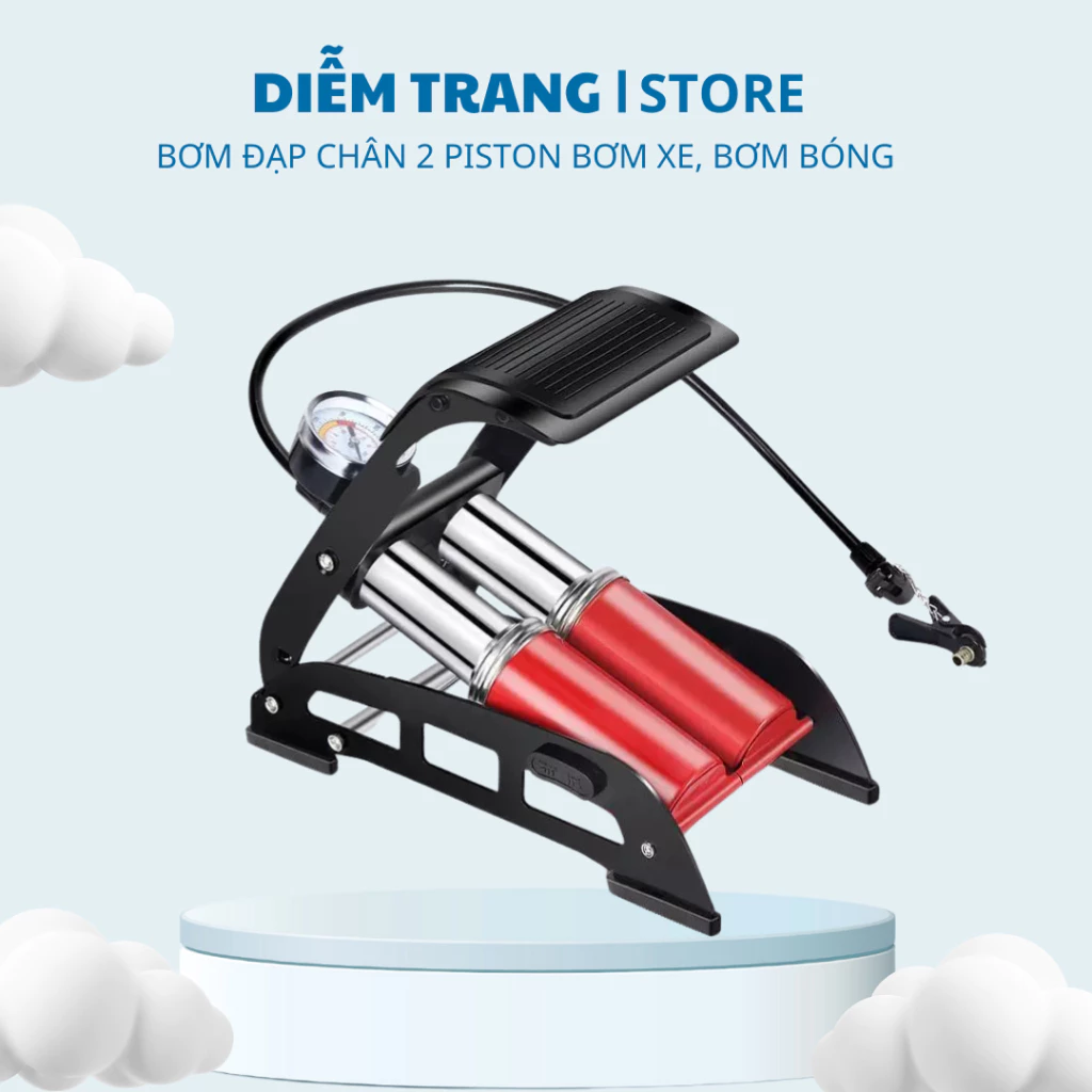 Bơm Đạp Chân Didooglt  Đa Năng Bơm Xe Đạp, Xe Máy, Ô Tô, Bóng An Toàn Tiện Lợi - Hàng Đẹp