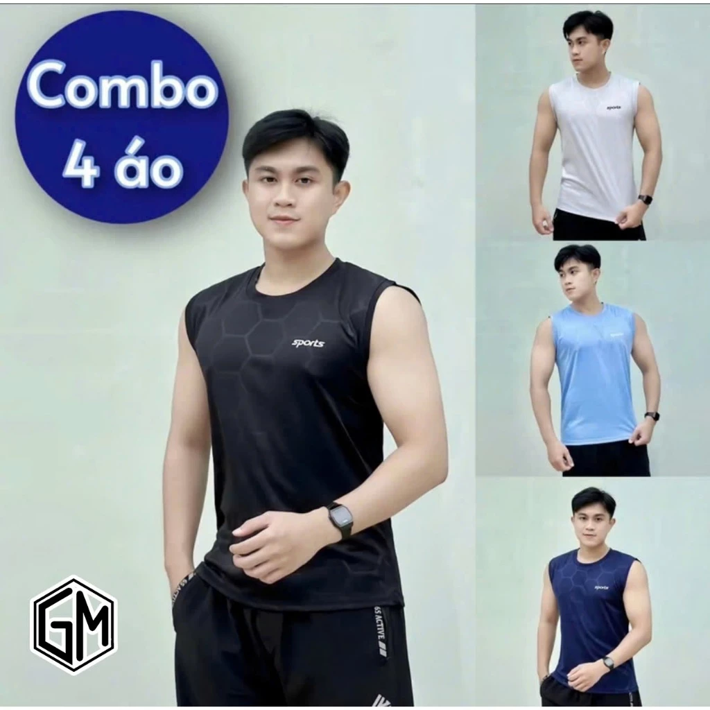 Áo Ba Lỗ Nam Dập Vân Chìm vải thun lạnh thông thoáng mát