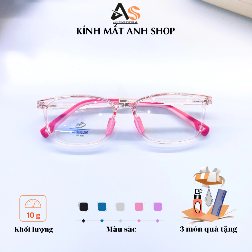 Kính chữ nhật cho bé kính trẻ em gọng dẻo thời trang Te2287A