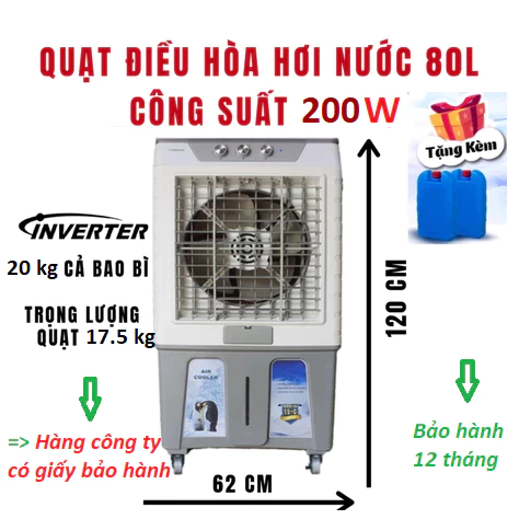 Quạt điều hoà hơi nước Nineshield HS-588A dung tích lớn 45L,Quạt điều hoà không khí công suất lớn