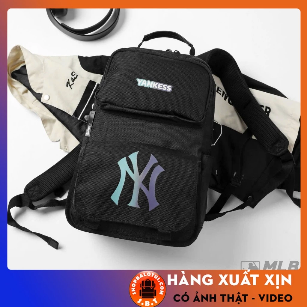 Balo đi học NY Yankees Gradient Color Logo Có Nhiều Ngăn, Balo Đi Học Thời Trang Chất Vải Chống Nước
