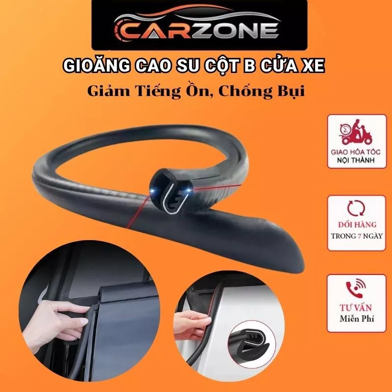 Bộ 2 Gioăng Nẹp Cửa Ô Tô Cột B – Cao Su Chống Rung, Chống Ồn Hiệu Quả Cho Xe