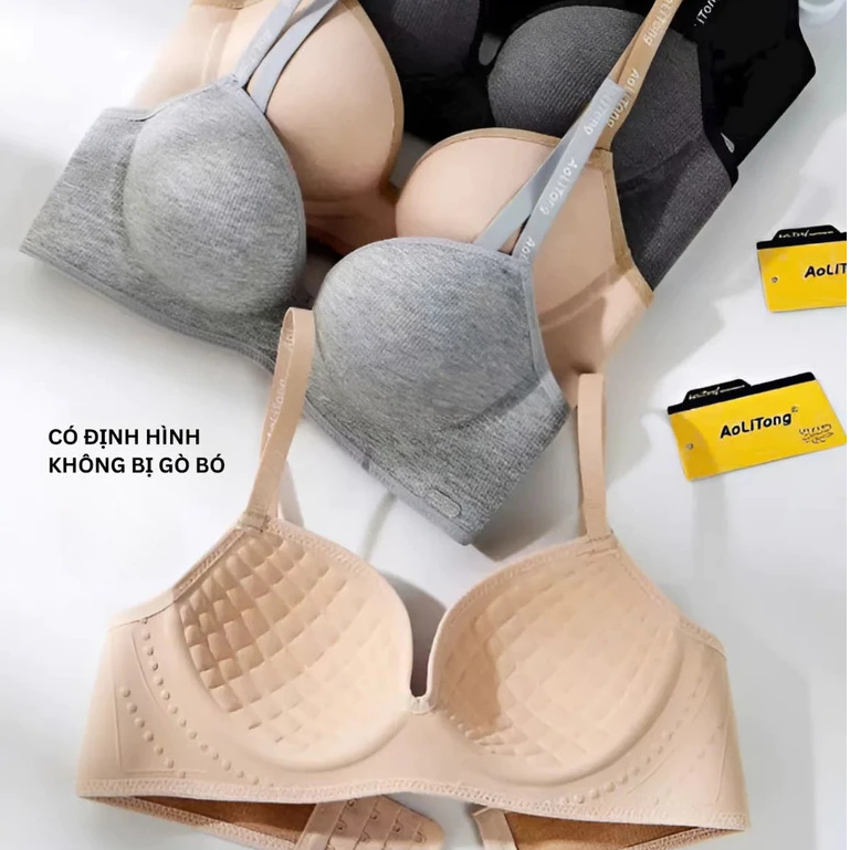 [EVA26][Chọn Size Theo Số Đo] Áo Lót Nữ Su Phối Cotton Cao Cấp Chính Hãng Aolitong Mút 0.5cm Mềm Mại Thoáng Mát