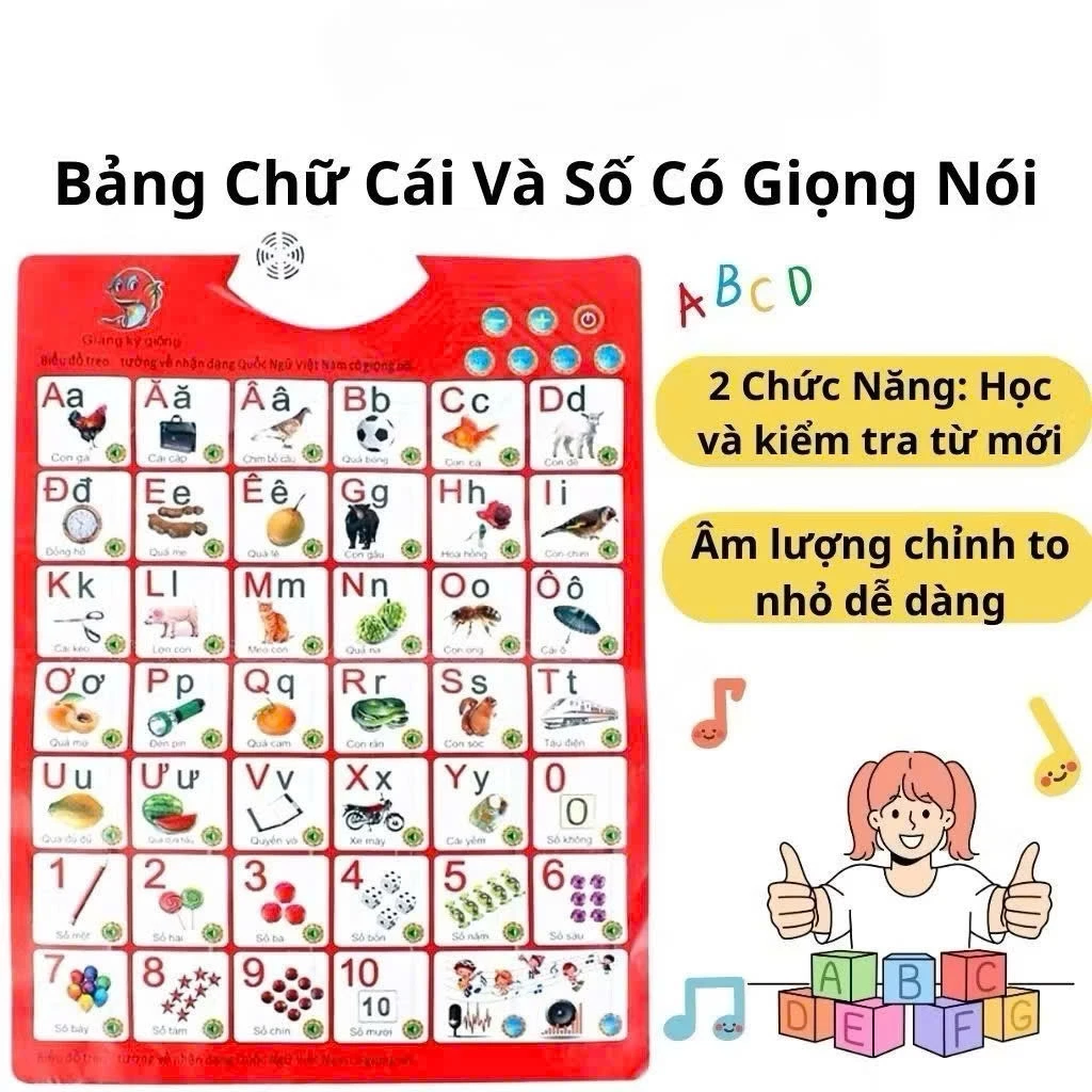 Bảng Điện Tử Học Chữ Cái Và Số Có Giọng Nói Cho Bé – Giúp Bé Học Vừa Chơi Vừa Vui