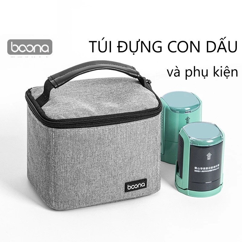 Túi đựng con dấu công ty dấu chữ ký vải dày 8mm, hộp đựng phụ kiện công nghệ cáp sạc Boona - H019
