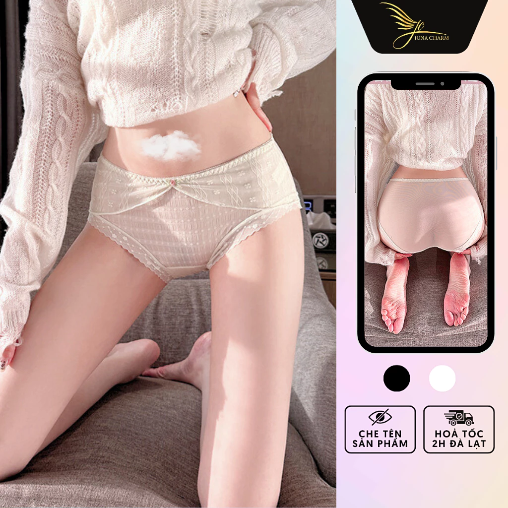Quần Lót Bánh Bèo Cute, Quần Chip Sexy JUNA Freesize Thời Trang Đồ Lót Dành Cho Nữ Chất Ren Cao Cấp, Màu Pastel/SP1314A