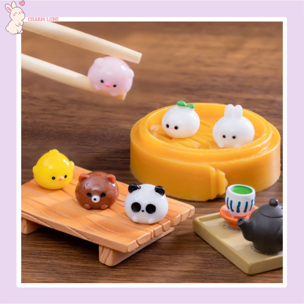 Charm Bánh Thú Hấp mini đáng yêu –Trang trí góc học tập, làm quà tặng-Charm Lumi