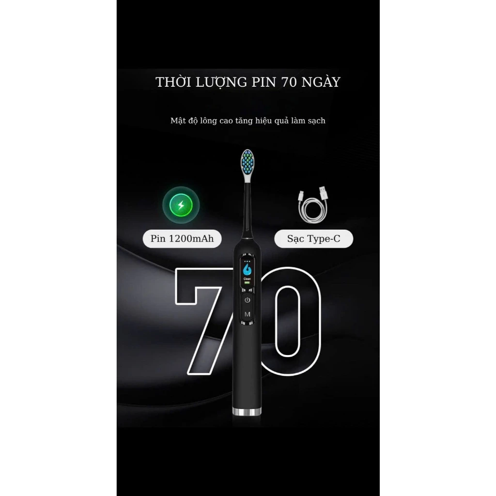 Bàn chải điện Sonic Electric Toothbrush với 5 chế độ chuyển đổi ,lông chải Pedex mềm mại của Đức