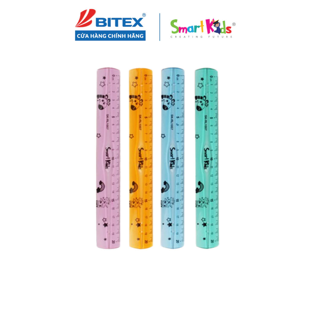 Thước dẻo Smartkids SK-RL1006, dành cho học sinh cấp 1, cấp 2, cấp 3. Nhựa dẻo bền, màu sắc bắt mắt.